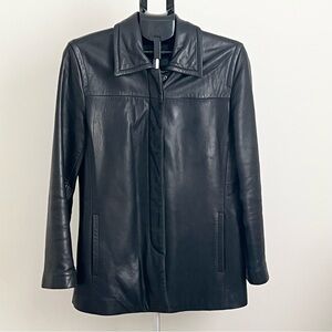 Coach Women’s Vintage Black Leather Coat Size Medium